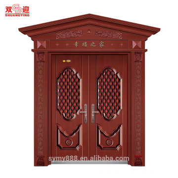 china supplier villa steel main door carving design for gate exterior with galvanized steel sheet safety and classic